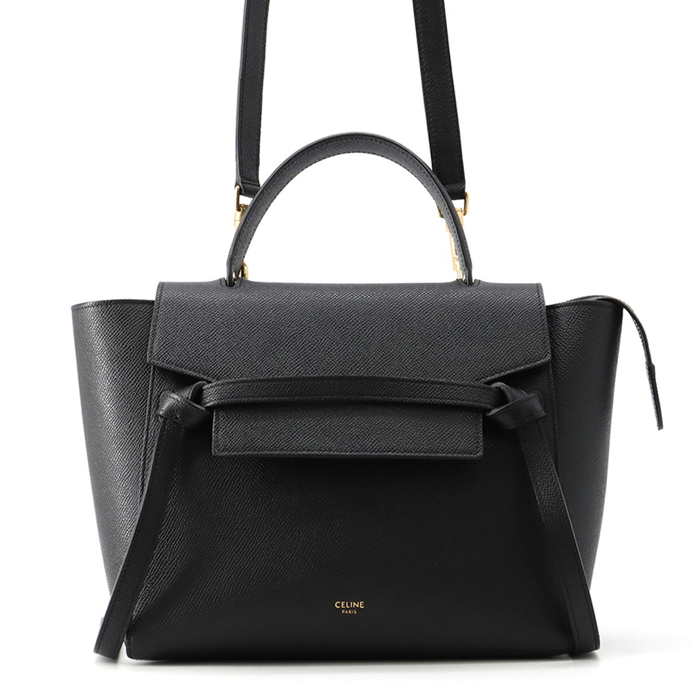 セリーヌ ハンドバック 三尺帯御徒面子 マイクロ 189153 CELINE 御徒面子 2wayショルダーバッグ 黒 【安全性のある引き請ける】 【中古】 セリーヌ 御徒面子 CELINE BAG