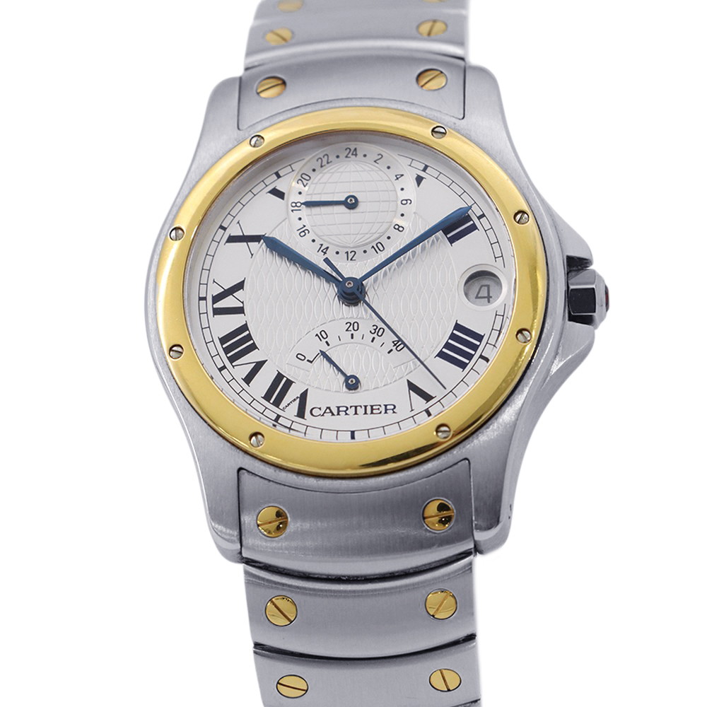 カルティエ サントス ロンド MM W20038R3 Cartier ウォッチ 御覧なさる ヴィンテージ 築き上げる150周年 1847本制限事項 しろがね色文字記号盤 【楽になること引き受ける】 【中古】 カルティエ サントス Cartier カルティエ 中古