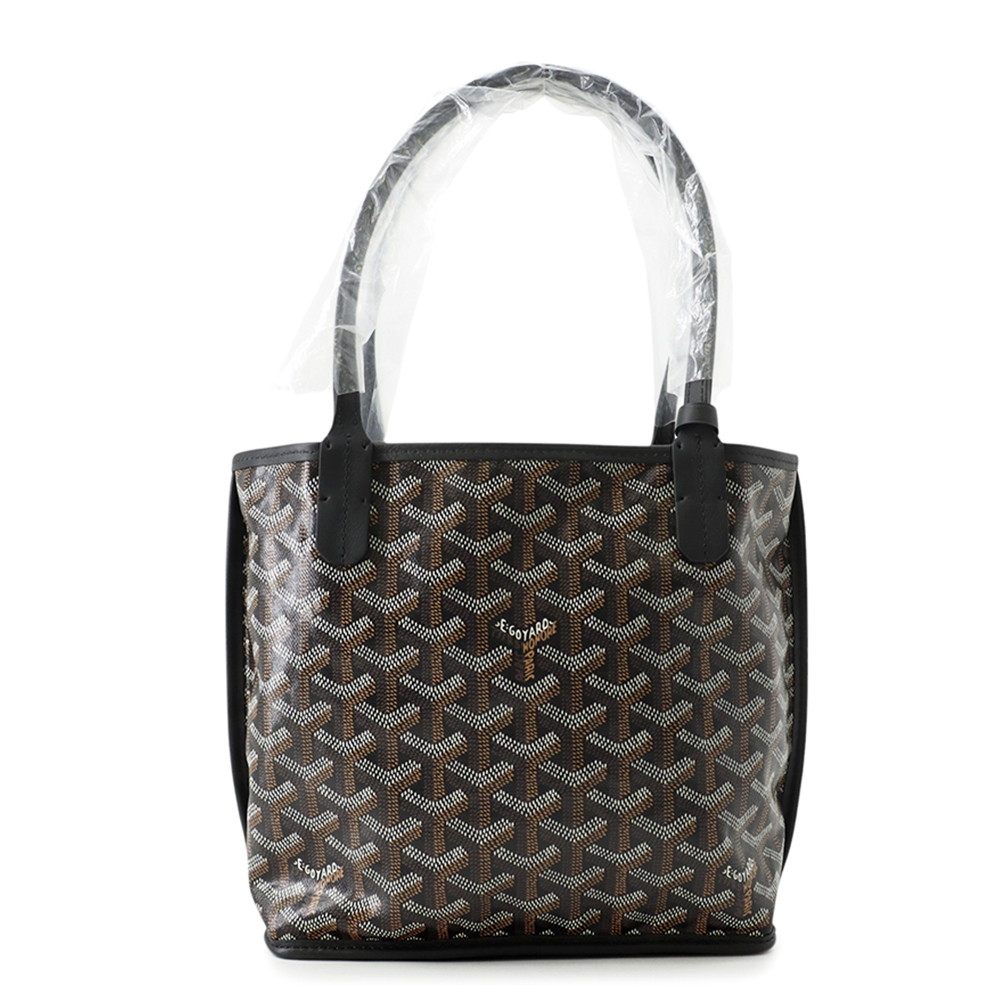 ゴヤール トートバッグ アンジュ ミニ リヴァーシブル PVC ANJOUSMINCG12TY12P GOYARD 合切袋付き添い人 黒 ゴヤール 御徒面子 ゴヤール GOYARD BAG