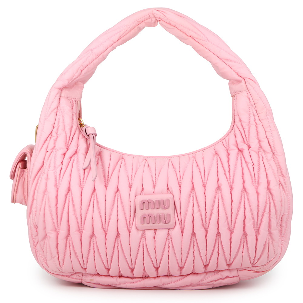 ミュウミュウ ハンドバック Re-Nylon マテラッセ ワンダー ホーボーバッグ ナイロン 5BC108 Miu Miu 【楽になること引きうける】 【中古】  ミュウミュウ 御徒面子 Miu Miu BAG