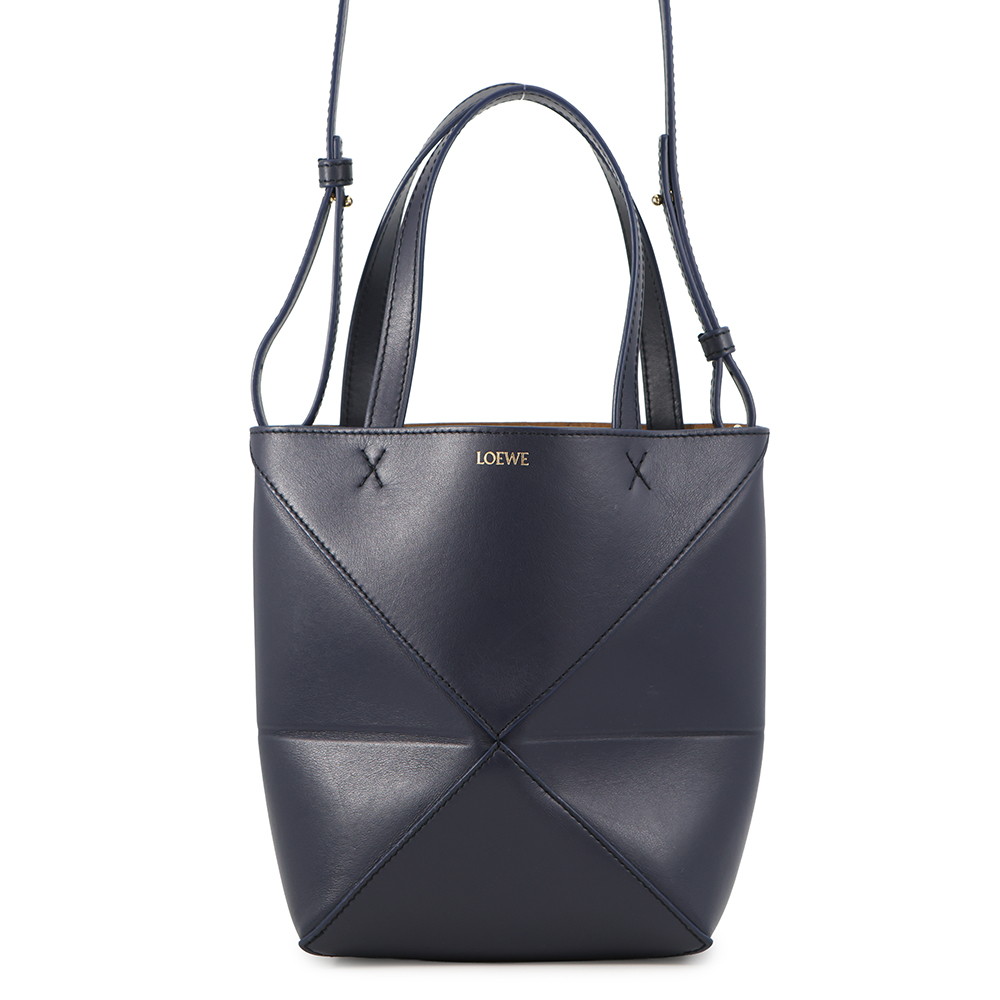 ロエベ トートバッグ パズルフォルド トート ミニ シャイニーカーフレザー A657V25X01 LOEWE 2way 【楽になること引きうける】 【中古】  ロエベ 御徒面子 レディース LOEWE BAG