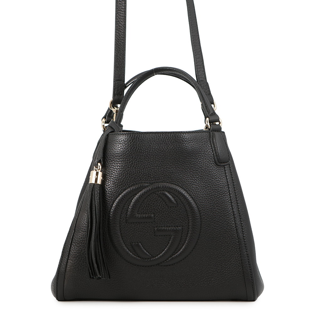 グッチ ハンドバック ソーホー インターロッキングG なめし革 336751 GUCCI 御徒面子 黒 【中古】 グッチ 御徒面子 GUCCI BAG