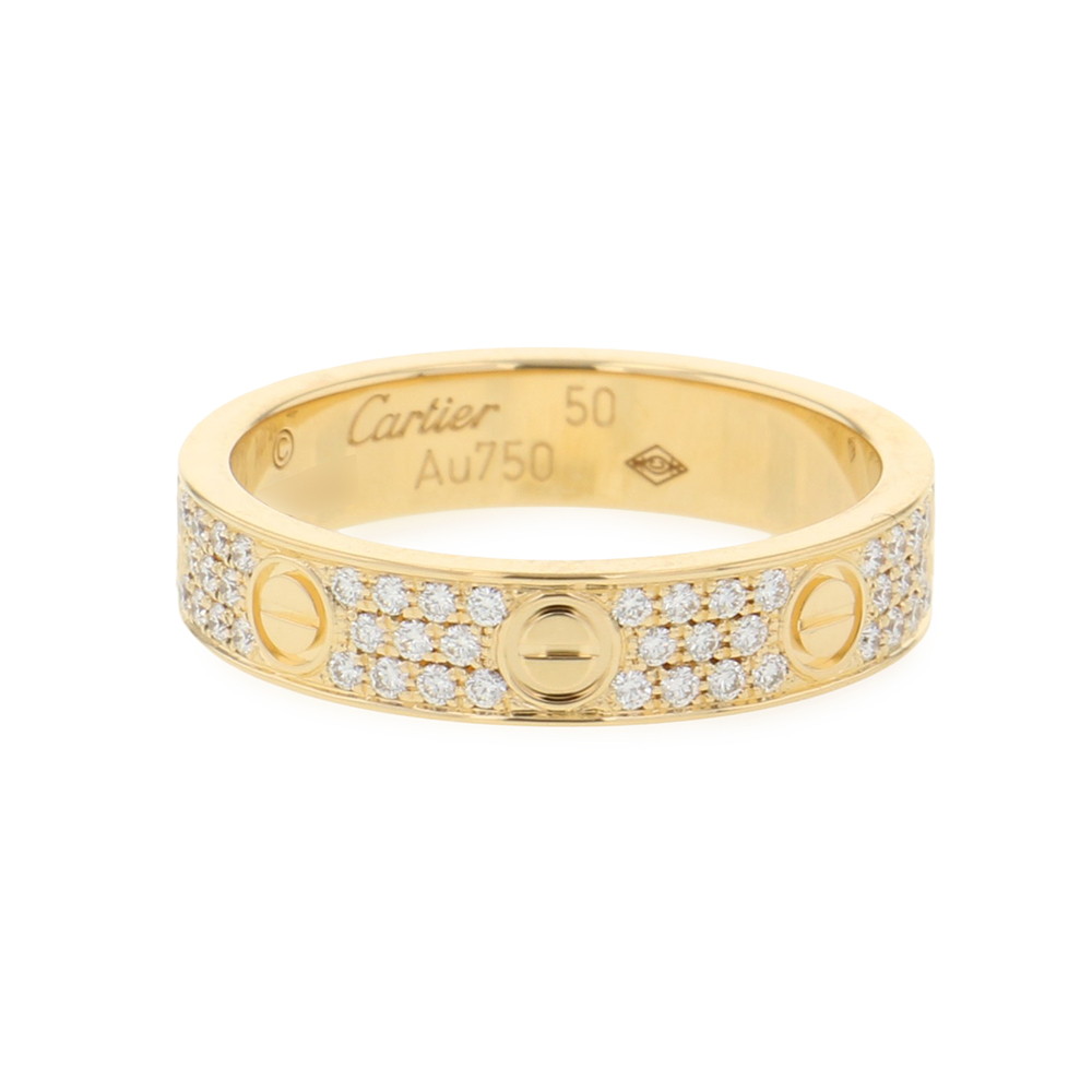 カルティエ リング LOVE リング SM スモールモデル パヴェ ダイヤ 88P 計0.31ct K18YG サイズ50 B4083300 指輪 ラブリング 【安心保証】 【中古】 カルティエ ラブリング ダイヤモンド パヴェダイヤ Love ring イエローゴールド Cartier 中古｜ブランド腕時計専門店タイムゾーン