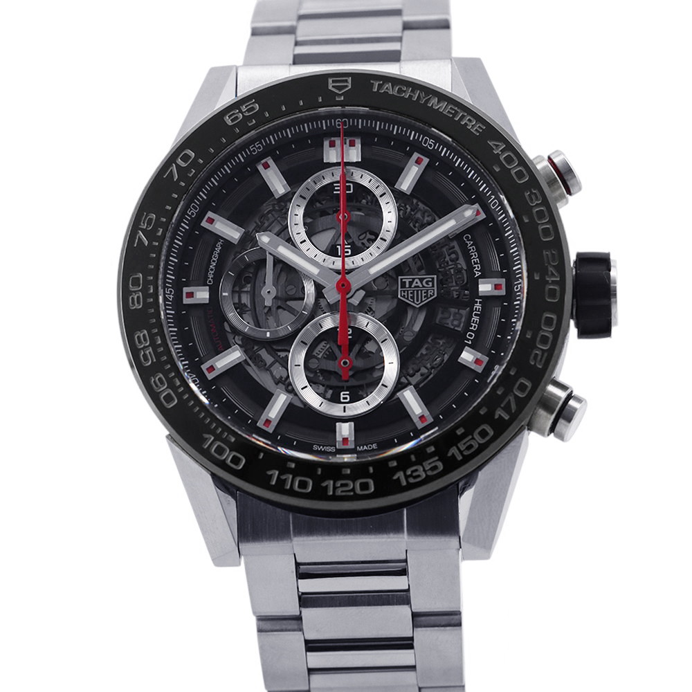 タグホイヤー カレラ キャリバー ホイヤー01 クロノグラフ CAR2A1W.BA0703 TAG Heuer 腕時計 黒文字盤 【安心保証】 【中古】 タグホイヤー カレラ TAG Heuer タグホイヤー 中古|ブランド腕時計専門店タイムゾーン