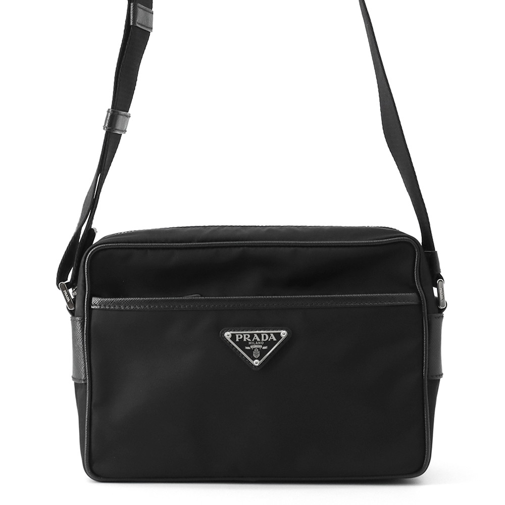 プラダ ショルダーバッグ ナイロン リナイロン RE-NYLON 2VH048 PRADA 御徒面子 曲がった掛け 黒 【楽になること引きうける】 【中古】 プラダ 御徒面子 プラダ PRADA BAG