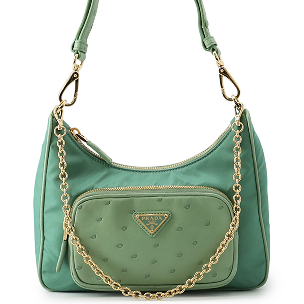 プラダ ショルダーバッグ ３角形ロゴタイプ ナイロン/鴕鳥 1BC198 PRADA ２way 【楽になること引きうける】 【中古】 プラダ 御徒面子 プラダ レディース PRADA BAG