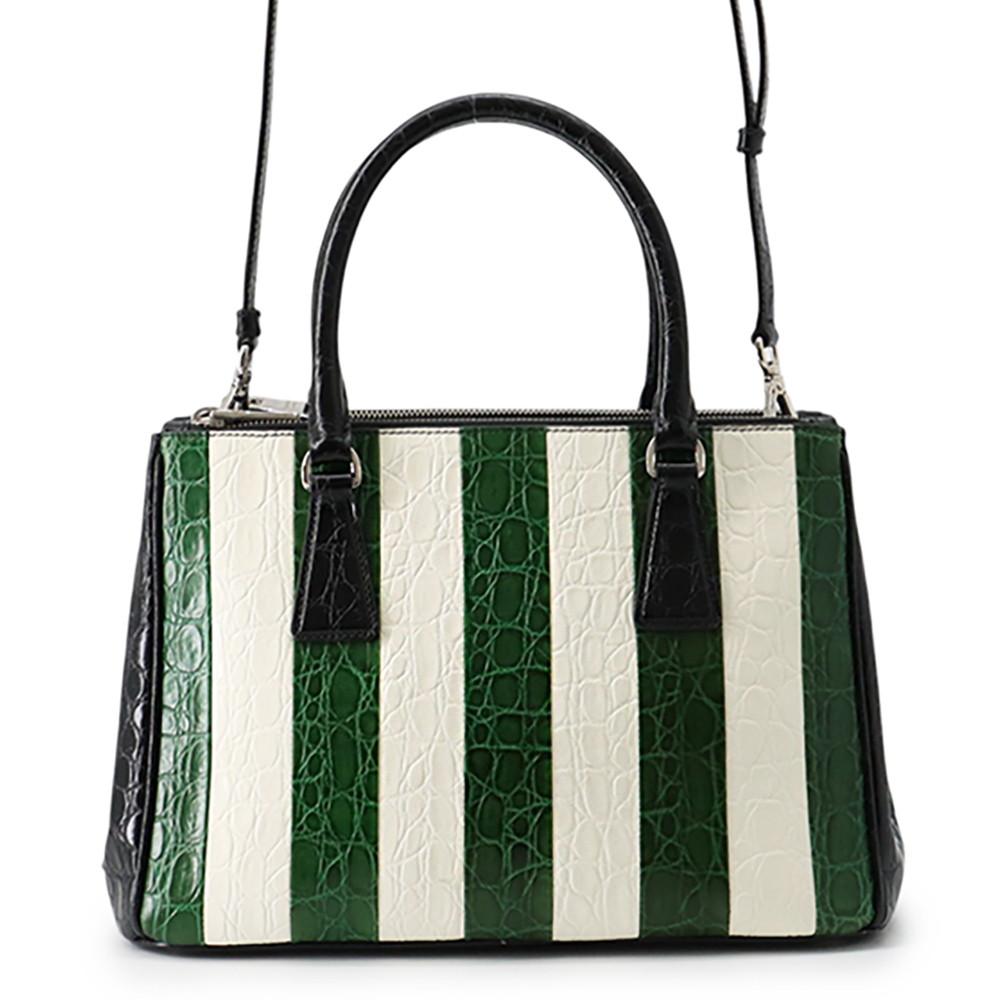 プラダ ハンドバック ガレリア クロコダイル 1BA863 PRADA 2way肩肉 黒 【楽になること引きうける】 【中古】 プラダ 御徒面子 プラダ PRADA BAG