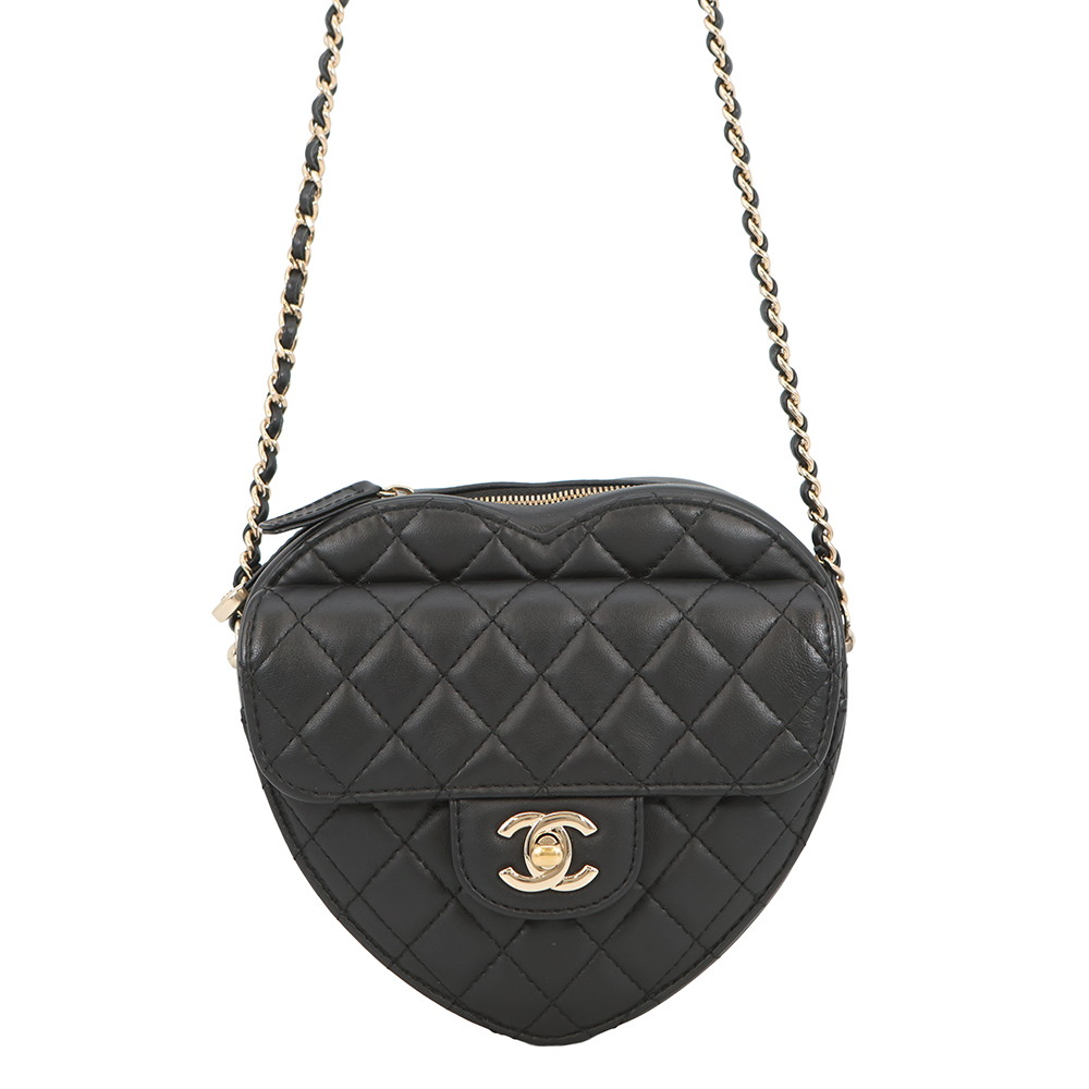 シャネル チェーン店ショルダーバッグ マトラッセ ハート型シェイプ 子ヒツジひと肌 AS3191 CHANEL 御徒面子 黒 【楽になること引きうける】 【中古】 シャネル 御徒面子 シャネル レディース CHANEL BAG