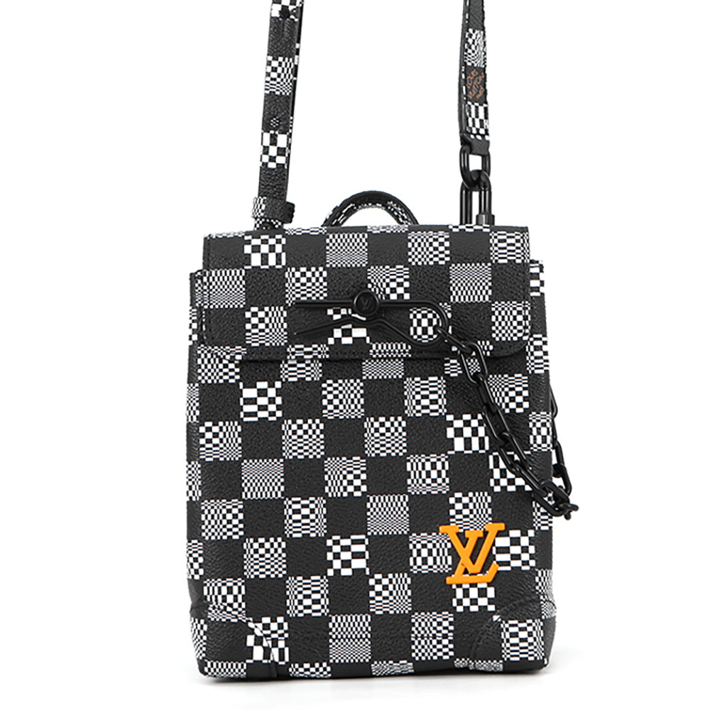 ルイヴィトン ショルダーバッグ ダミエ・ディストーテッド スティーマー XS N60453 LOUIS VUITTON 2way 黒 黒いこと 【安全性のある引き請ける】 【中古】 ルイ・ヴィトン ダミエ ルイ ヴィトン 御徒面子 メンズ LOUIS VUITTON BAG