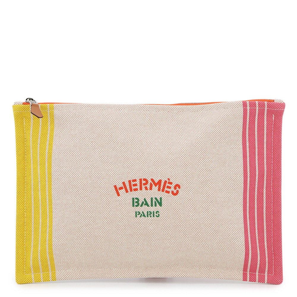 エルメス フラットポーチ マイヨン・マラン コットン HERMES 【安心保証】 【中古】 エルメス 小物入れ エルメス HERMES｜ブランド腕時計専門店タイムゾーン 35,490円