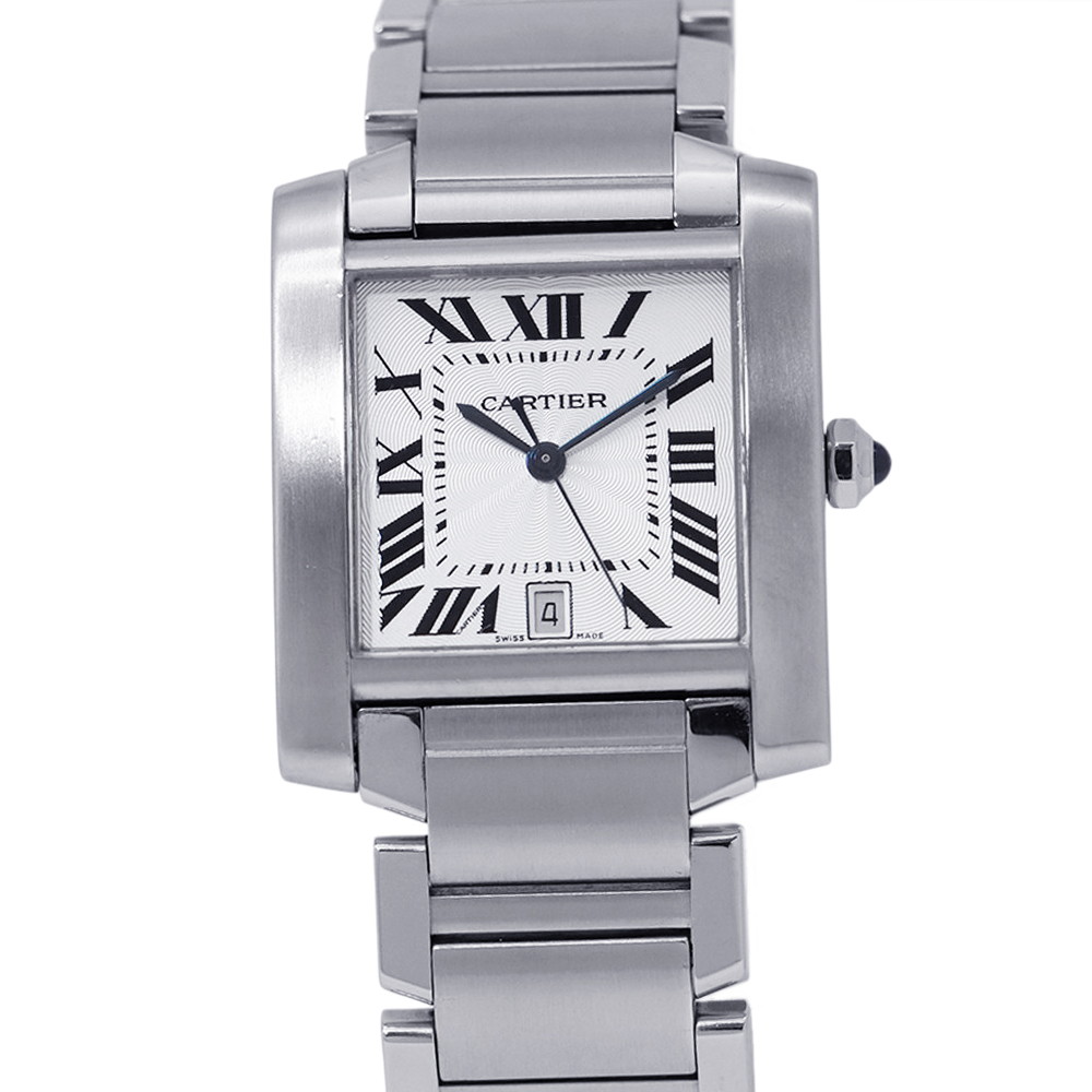 カルティエ タンクフランセーズ LM W51002Q3 Cartier ウオッチ しろがね色文字記号盤 【楽になること引きうける】 【中古】 カルティエ タンクフランセーズ Cartier カルティエ 中古