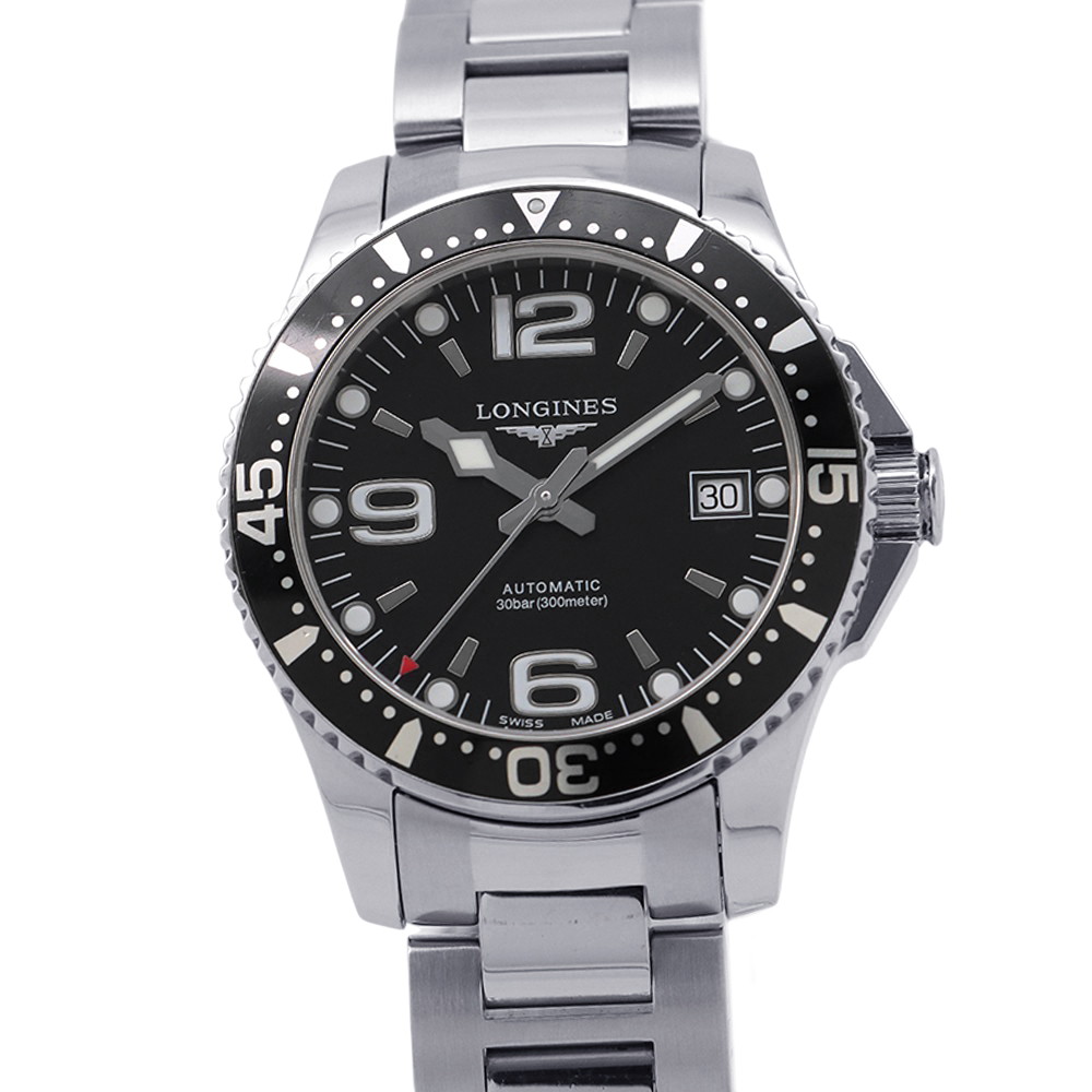 ロンジン ハイドロコンクエスト L3.741.4.56.6 LONGINES ウオッチ 黒文字盤 【楽になること引きうける】 【中古】 ロンジン ハイドロコンクエスト LONGINES ロンジン 中古