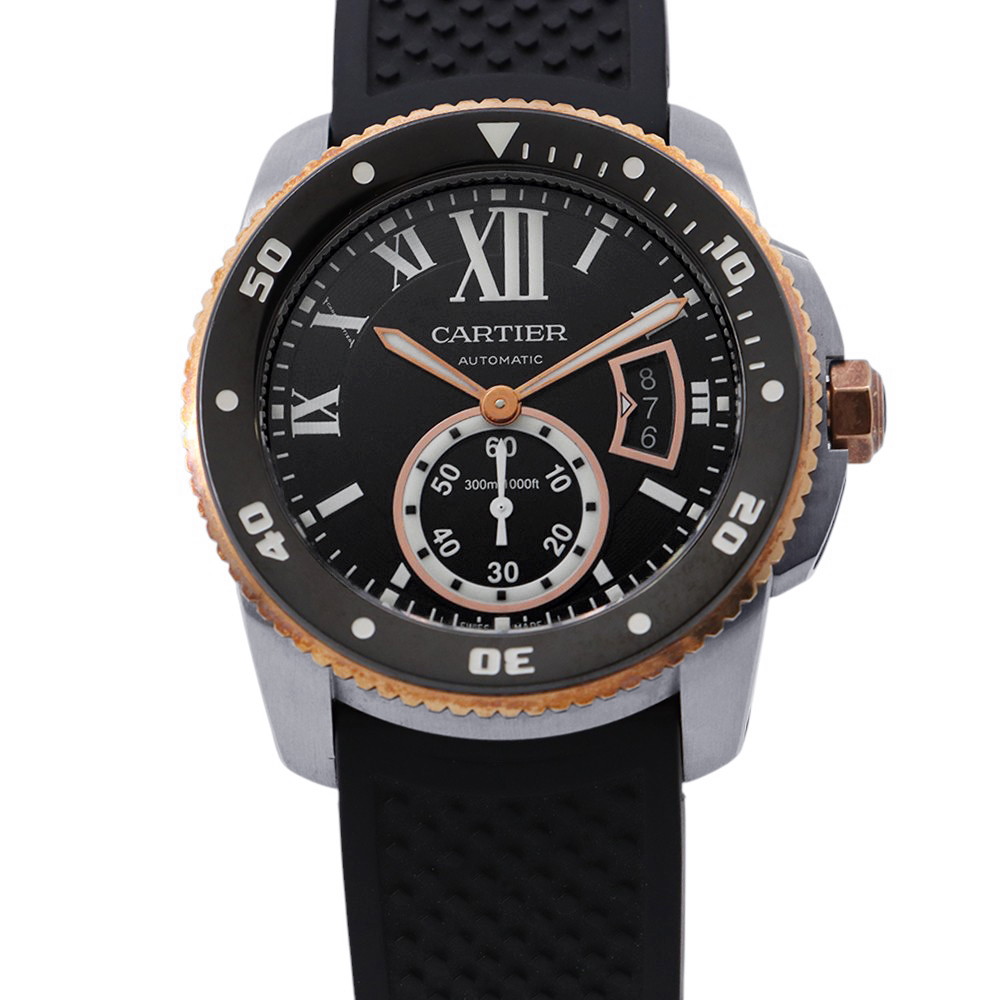 カルティエ 苛性カリブル ドゥ カルティエ ダイバー W7100055 Cartier ウォッチ 黒文字盤 【楽になること引き受ける】 【中古】 カルティエ 苛性カリブル ドゥ カルティエ Cartier カルティエ 中古