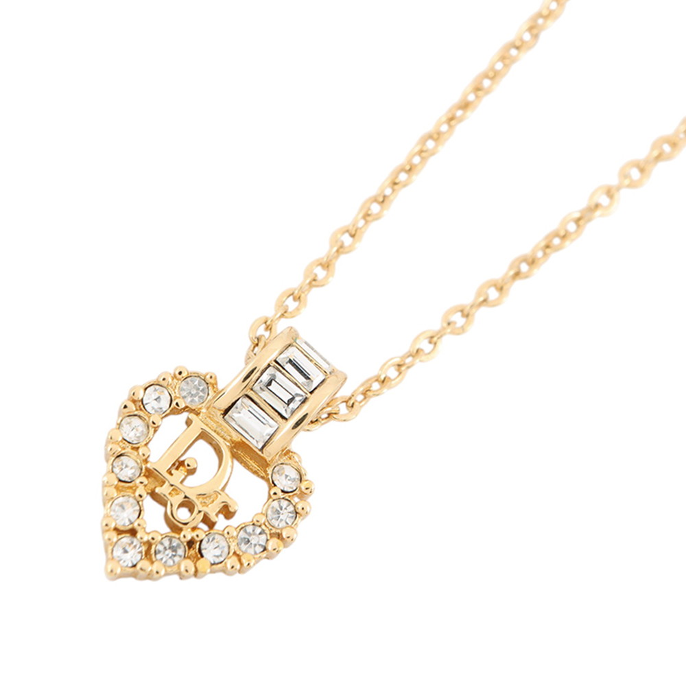 クリスチャン・ディオール ネックレス ロゴ ハート メタル ラインストーン Christian Dior 【安心保証】 【中古】 クリスチャン・ディオール ネックレス Christian Dior NECKLACE｜ブランド腕時計専門店タイムゾーン 21,560円