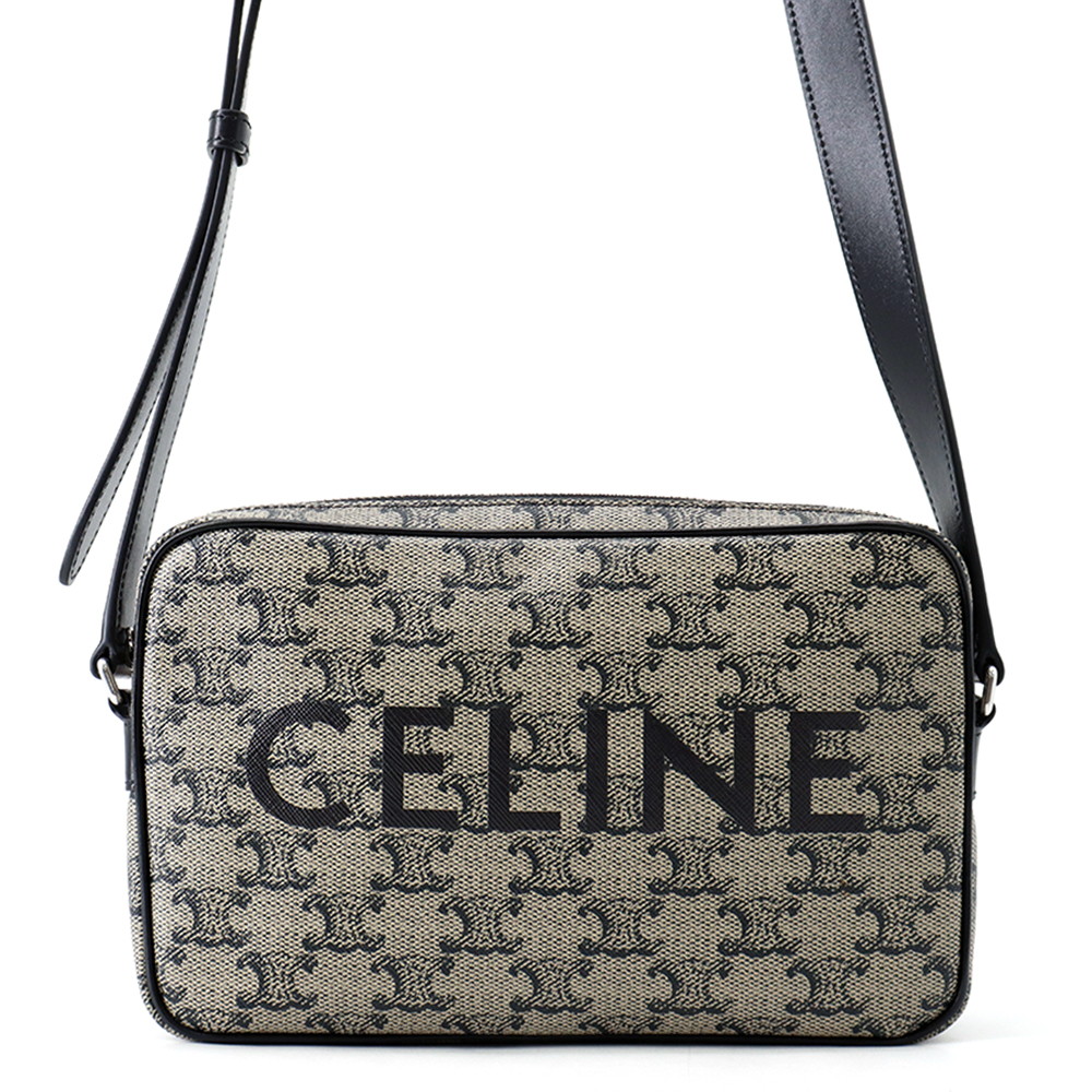 セリーヌ ショルダーバッグ トリオンフ ホリゾンタル ミディアム メッセンジャーバッグ PVC 194502 CELINE 黒 【安心保証】 【中古】 セリーヌ バッグ CELINE BAG|ブランド腕時計専門店タイムゾーン