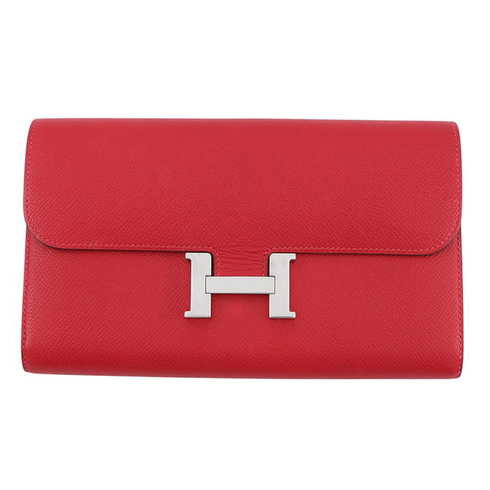 エルメス 長札入れ コンスタンス ロング  頬べにカザック/しろがね色金具 エプソン □P目じるし HERMES 札入れ 【楽になること引き受ける】 【中古】 エルメス 札入れ エルメス HERMES WALLET