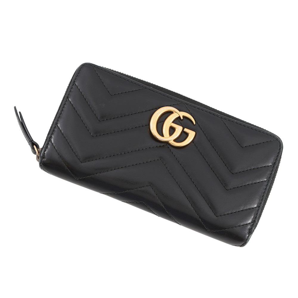 グッチ 長紙入れ GGマーモント ジップアラウンドウォレット 443123 GUCCI キルティング 【安全性のある引き受ける】 【中古】 グッチ GGマーモント 長紙入れ GUCCI WALLET