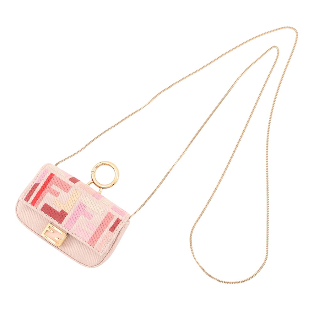 フェンディ バッグチャーム ナノ バゲット キャンバス 7AR844 FENDI 【安心保証】 【中古】 フェンディ バッグチャーム FENDI|ブランド腕時計専門店タイムゾーン