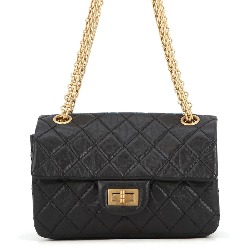 シャネル チェーンショルダーバッグ マトラッセ 2.55 ミニ エイジドカーフレザー AS0874 CHANEL 黒 【安心保証】 【中古】 シャネル バッグ レディース CHANEL BAG|ブランド腕時計専門店タイムゾーン