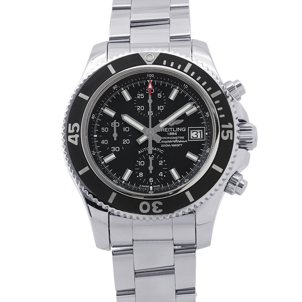 ブライトリング スーパーオーシャン クロノグラフ 42 A13311C9/BF98 BREITLING 腕時計 ウォッチ 黒文字盤 【安心保証】 【中古】 ブライトリング スーパーオーシャン BREITLING ブライトリング 中古|ブランド腕時計専門店タイムゾーン