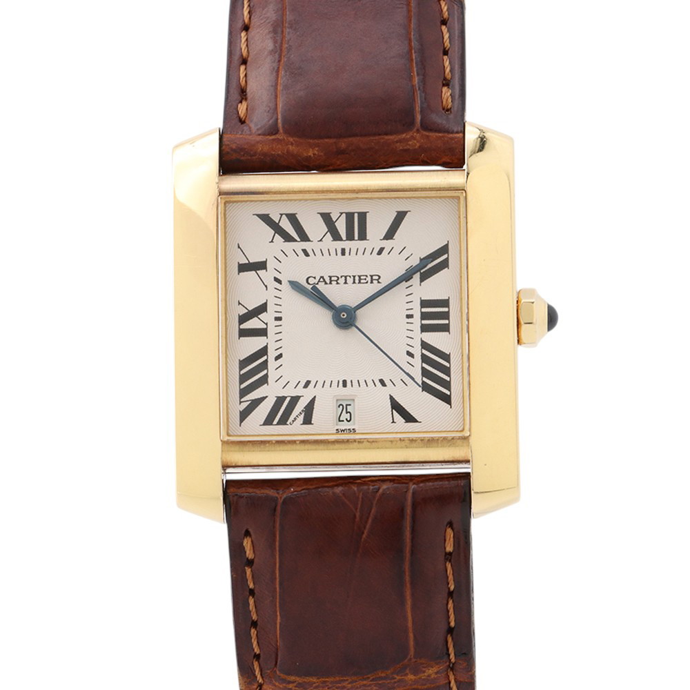 カルティエ タンク フランセーズ LM W5000356 K18YGイエローゴールド Cartier 腕時計 シルバー文字盤 【安心保証】 【中古】 カルティエ タンク フランセーズ Cartier カルティエ｜ブランド腕時計専門店タイムゾーン