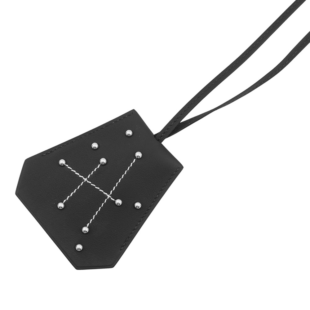 エルメス ロングネックレス クロシェット Hコンステラシオン ブラック/シルバー金具 スイフト K刻印 黒 【中古】 エルメス アクセサリー エルメス HERMES NECKLACE｜ブランド腕時計専門店タイムゾーン