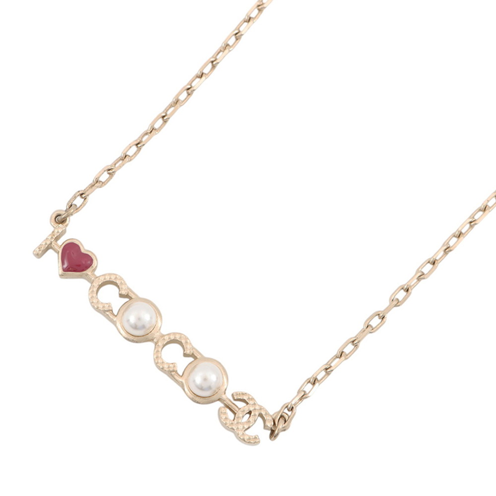 シャネル ネックレス I LOVE COCO ココマーク フェイクパール A17 P A98208 CHANEL アクセサリー 【安心保証】 【中古】 シャネル アクセサリー シャネル CHANEL NECKLACE|ブランド腕時計専門店タイムゾーン