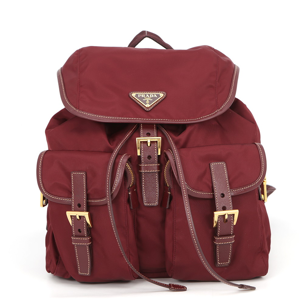 プラダ リュック トライアングルロゴ バックパック ナイロン サフィアーノレザー BZ0030 PRADA リュックサック バッグ 【安心保証】 【中古】 プラダ バッグ PRADA BAG|ブランド腕時計専門店タイムゾーン