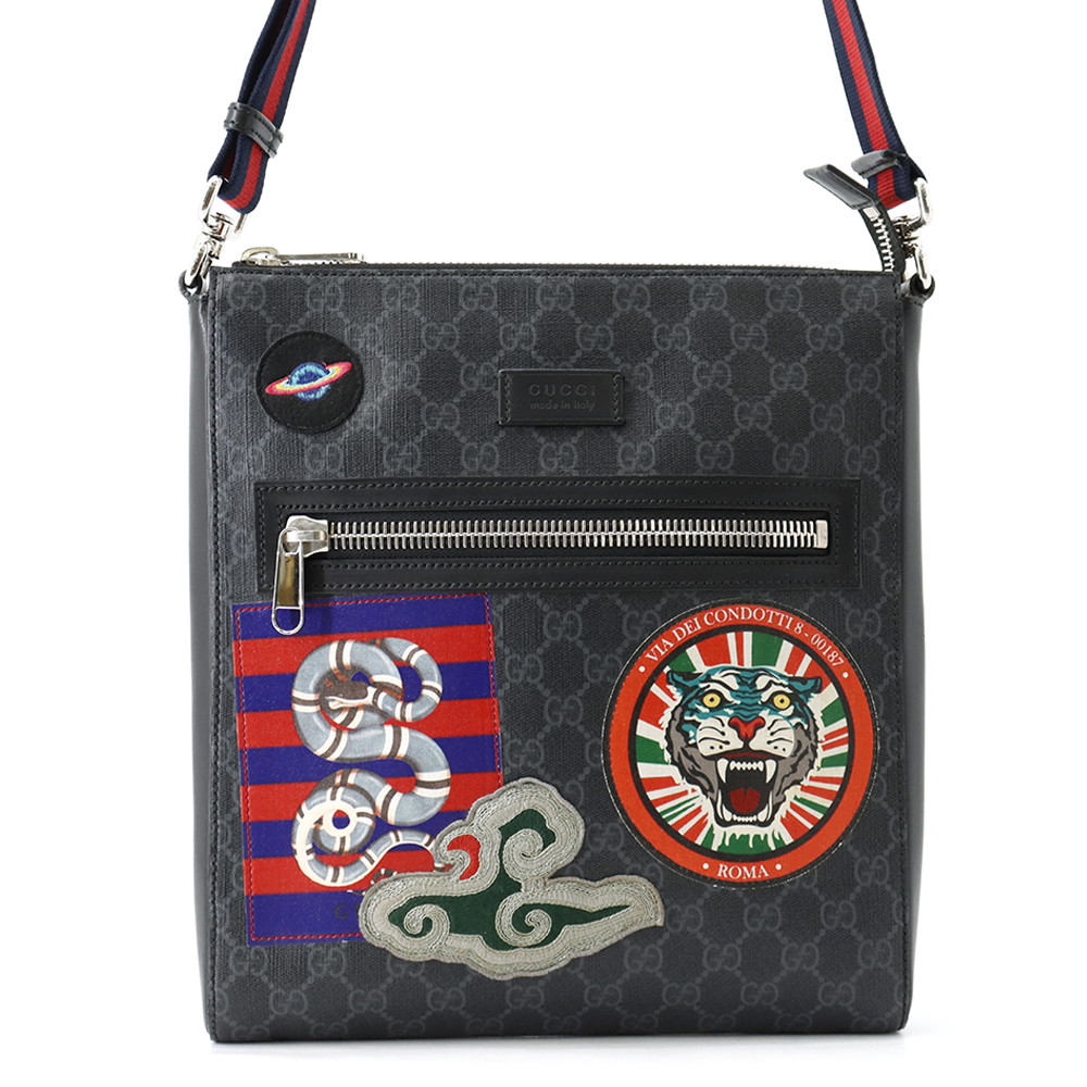 グッチ ショルダーバッグ GGスプリーム クーリエ メッセンジャーバッグ 474137 GUCCI バッグ メンズ 黒 【安心保証】 【中古】 グッチ バッグ グッチ メンズ GUCCI BAG｜ブランド腕時計専門店タイムゾーン