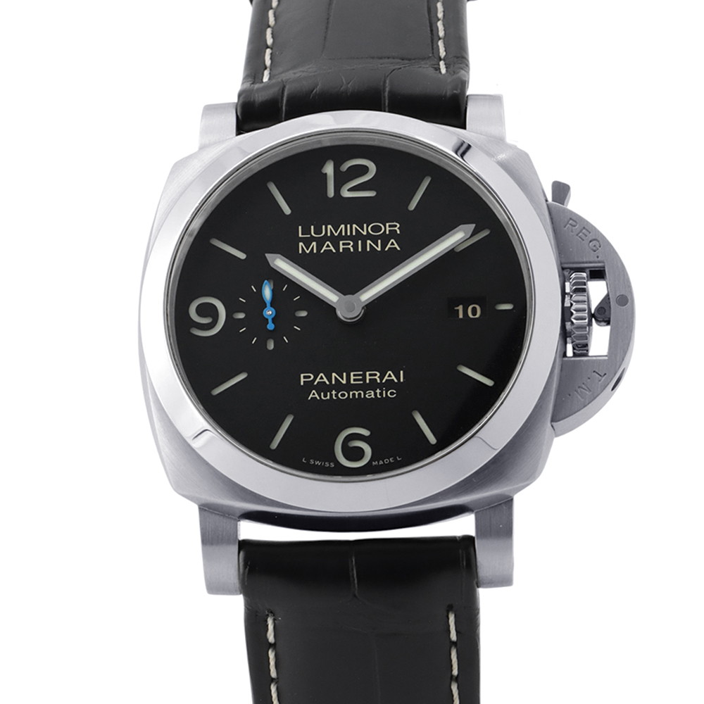 パネライ ルミノール マリーナ 1950 3デイズ オートマティック アッチャイオ PAM01312 PANERAI 腕時計 黒文字盤 【安心保証】 【中古】 パネライ ルミノール PANERAI パネライ 中古|ブランド腕時計専門店タイムゾーン