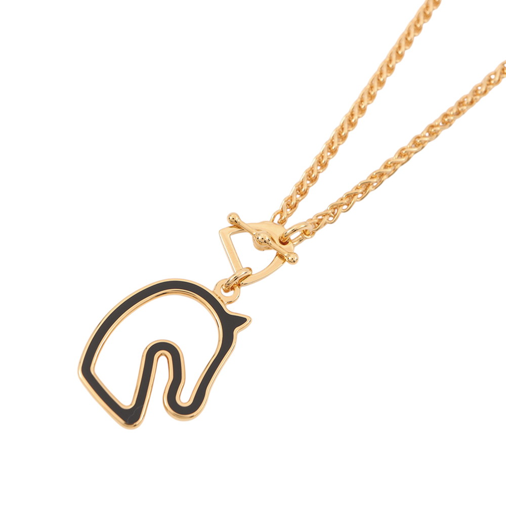 エルメス ネックレス トネール スモール ブラック/ゴールド金具 HERMES アクセサリー 黒 【中古】 エルメス アクセサリー エルメス HERMES NECKLACE｜ブランド腕時計専門店タイムゾーン