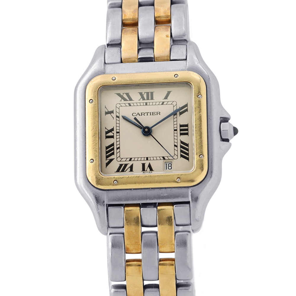 カルティエ パンテールMM 2ロウ W25028B6 Cartier 腕時計 アイボリー文字盤 クォーツ ヴィンテージ 【安心保証】 【中古】 カルティエ パンテール Cartier カルティエ|ブランド腕時計専門店タイムゾーン