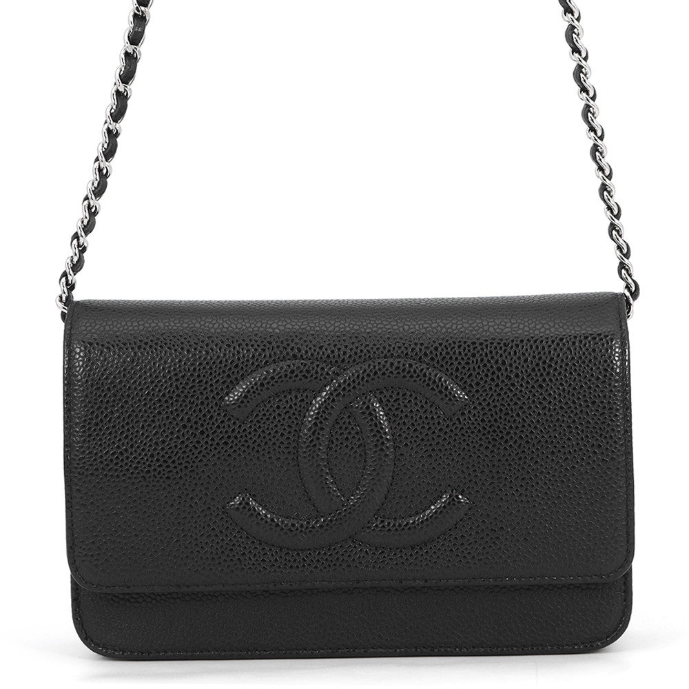 シャネル チェーンウォレット キャビアスキン ココマーク A48654 CHANEL チェーンショルダーバッグ 財布 黒 【安心保証】 【中古】 シャネル チェーンウォレット 財布 シャネル レディース CHANEL WALLET|ブランド腕時計専門店タイムゾーン