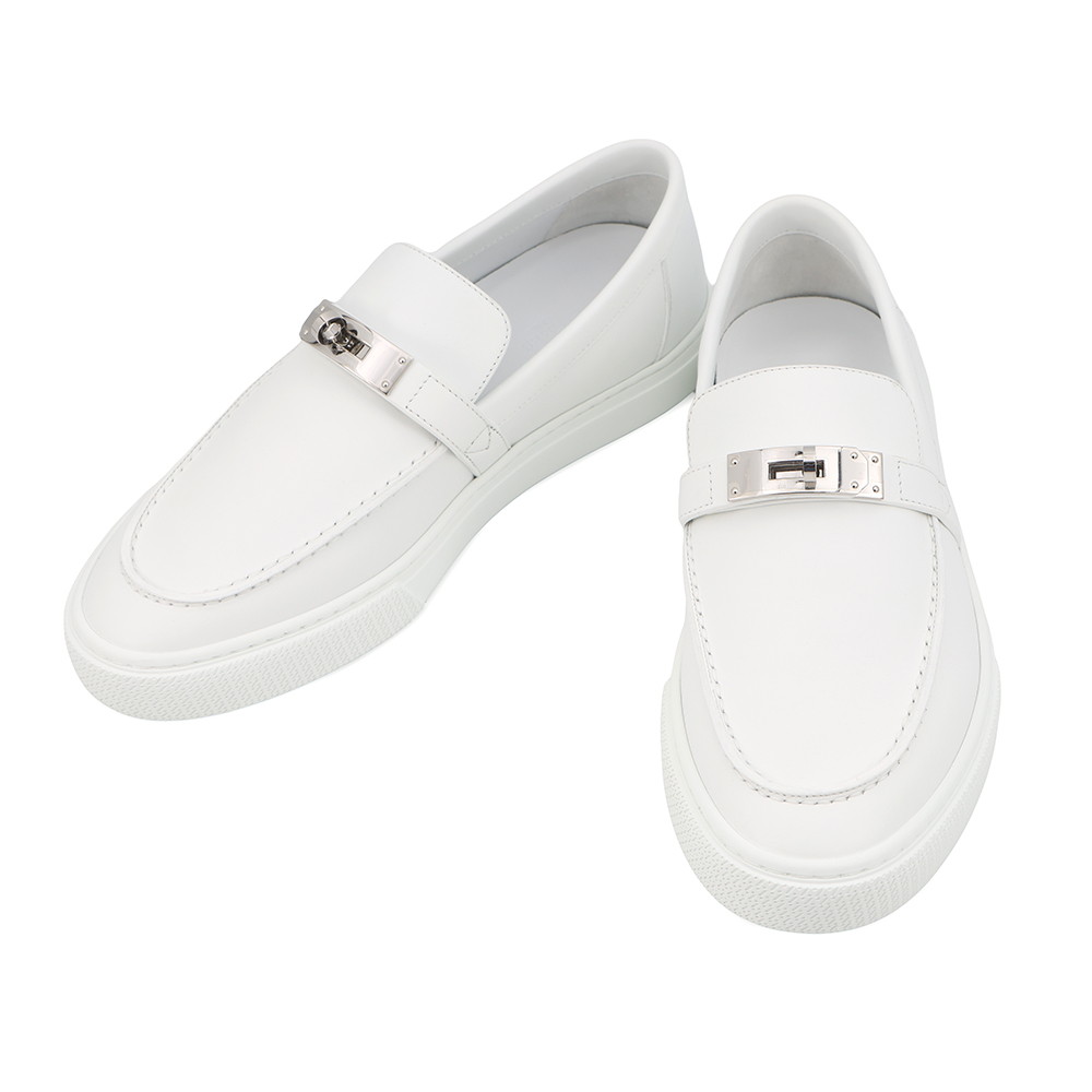 エルメス スニーカー ゲーム ケリー バックル レザー メンズサイズ41 HERMES 靴 白 【中古】 エルメス 靴 エルメス メンズ HERMES SNEAKERS|ブランド腕時計専門店タイムゾーン