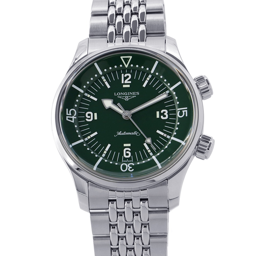 ロンジン レジェンドダイバー L3.764.4.06.6 LONGINES 腕時計 グリーン文字盤 ロンジン レジェンドダイバー LONGINES ロンジン 新品|ブランド腕時計専門店タイムゾーン