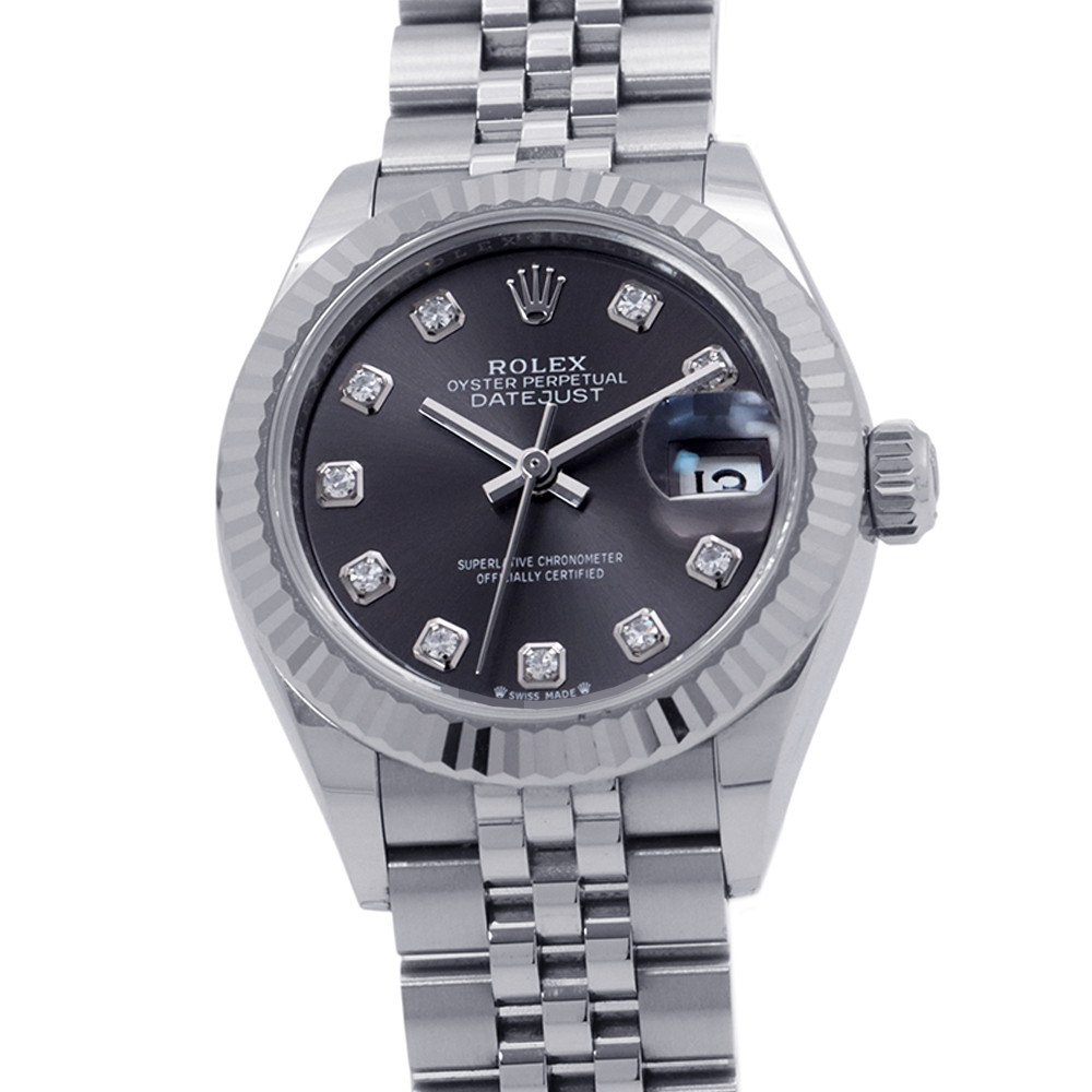 ロレックス レディ デイトジャスト SS/K18WG 279174 ROLEX 腕時計 ダーググレー文字盤 10Pダイヤ 【安心保証】 【中古】 ロレックス レディ デイトジャスト ROLEX ロレックス 中古|ブランド腕時計専門店タイムゾーン