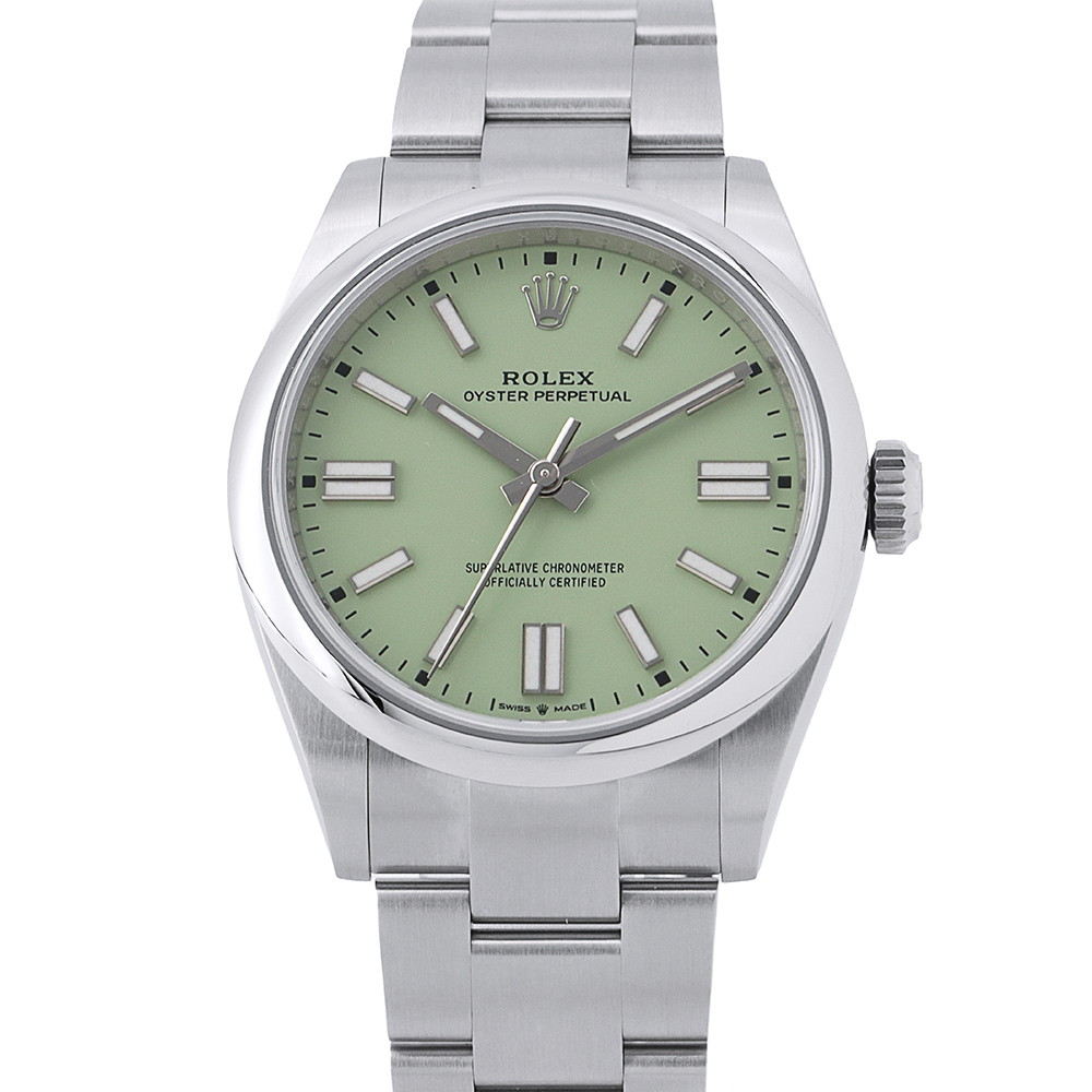 ロレックス オイスターパーペチュアル 41 ランダムシリアル ルーレット 134300 ROLEX 腕時計 ピスタチオ文字盤 【安心保証】 【中古】 ロレックス オイスターパーペチュアル ROLEX ロレックス|ブランド腕時計専門店タイムゾーン