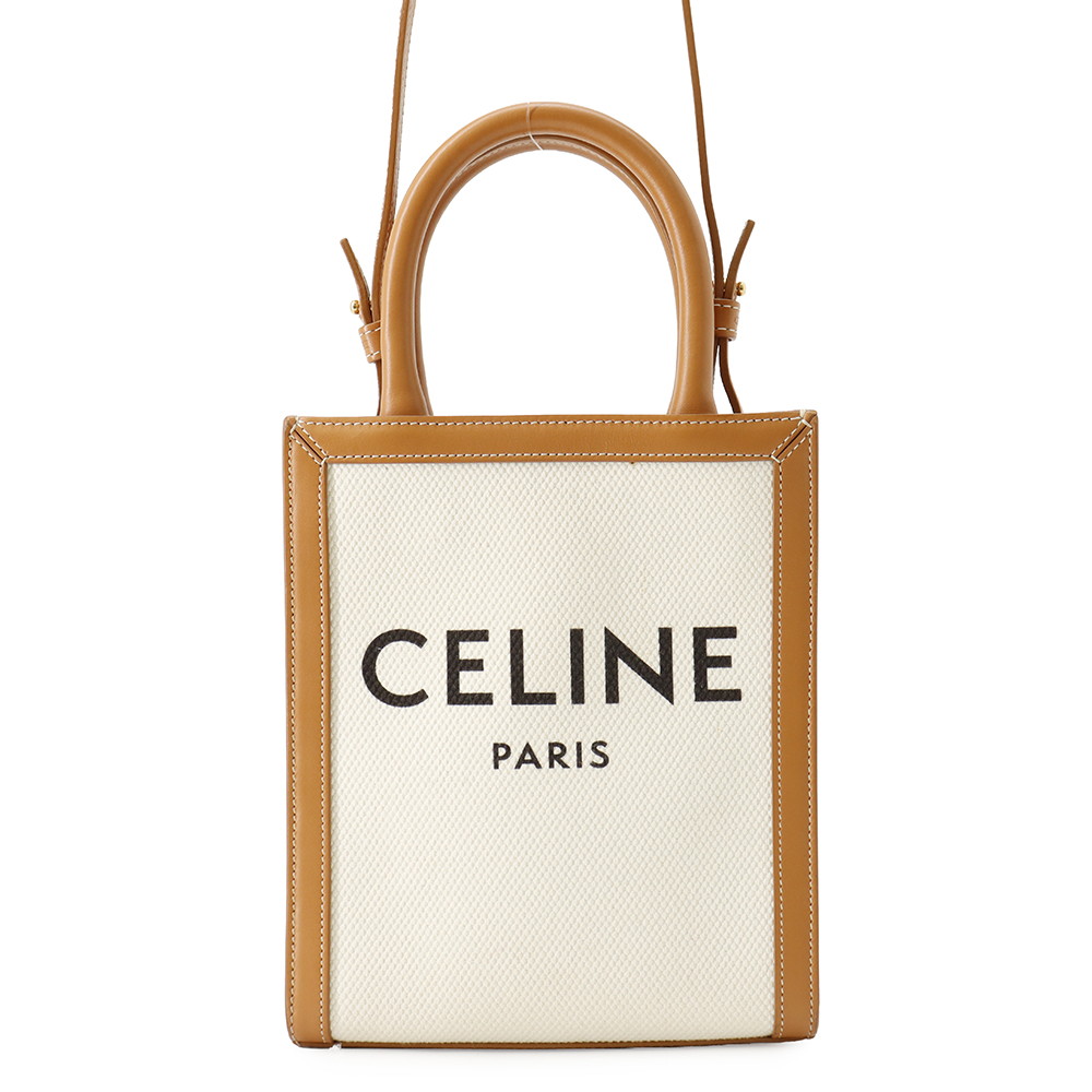 セリーヌ ハンドバッグ ミニ バーティカル カバ キャンバス レザー 193302 CELINE 2way 【安心保証】 【中古】 セリーヌ バッグ CELINE BAG｜ブランド腕時計専門店タイムゾーン