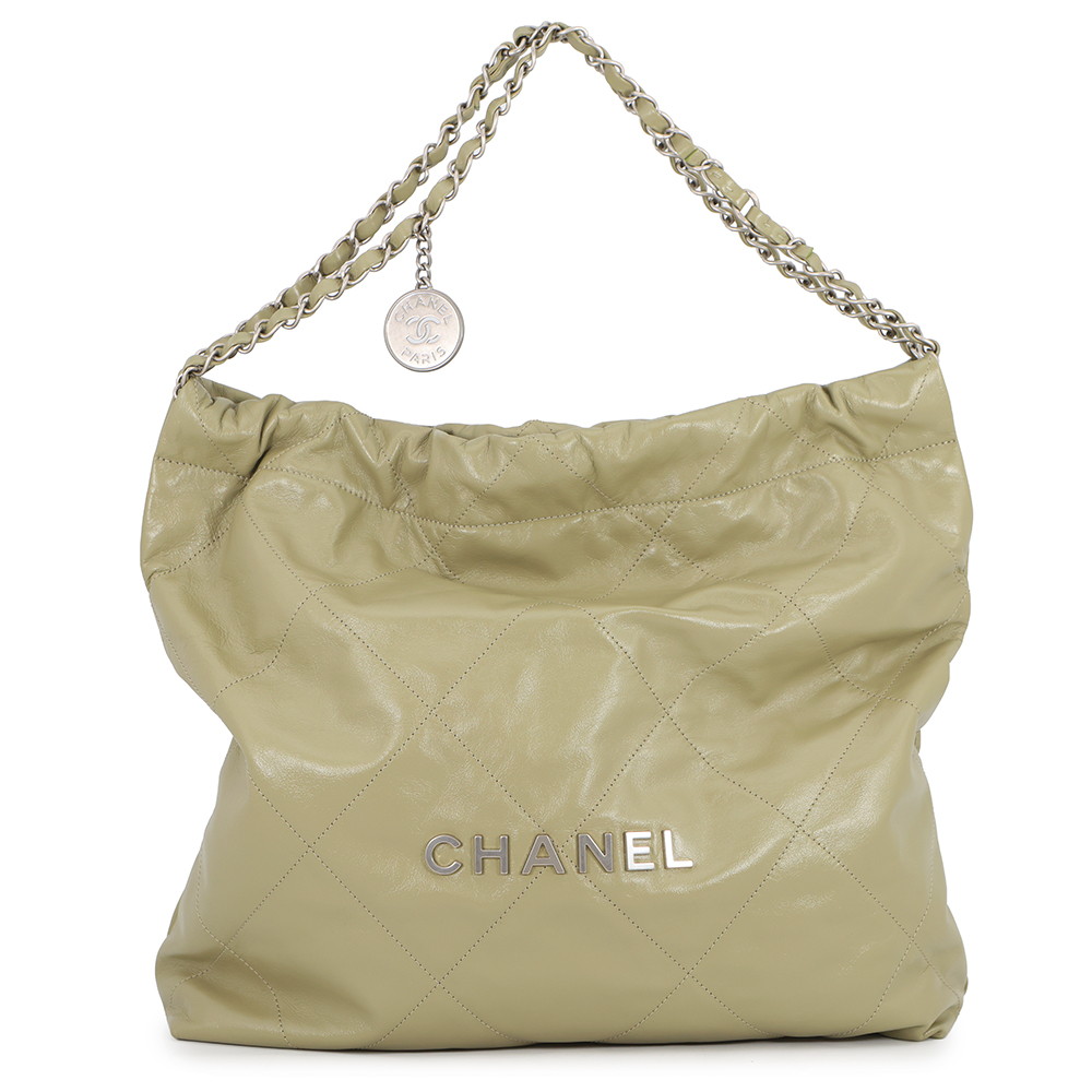 シャネル ハンドバッグ CHANEL 22 マトラッセ スモール シャイニーカーフレザー AS3260 ポーチ付き 【安心保証】 【中古】 シャネル バッグ レディース CHANEL BAG｜ブランド腕時計専門店タイムゾーン