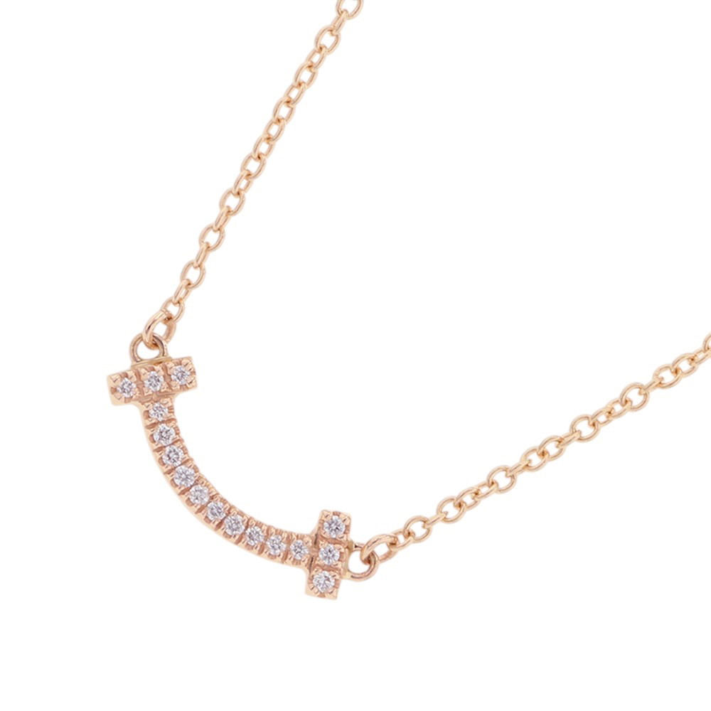 ティファニー ネックレス Tスマイル ペンダント ミニ ダイヤモンド 計0.03ct K18PGピンクゴールド 62617772 Tiffany&Co. 【安心保証】 【中古】 ティファニー T スマイル ダイヤモンド Tiffany&Co. 中古｜ブランド腕時計専門店タイムゾーン