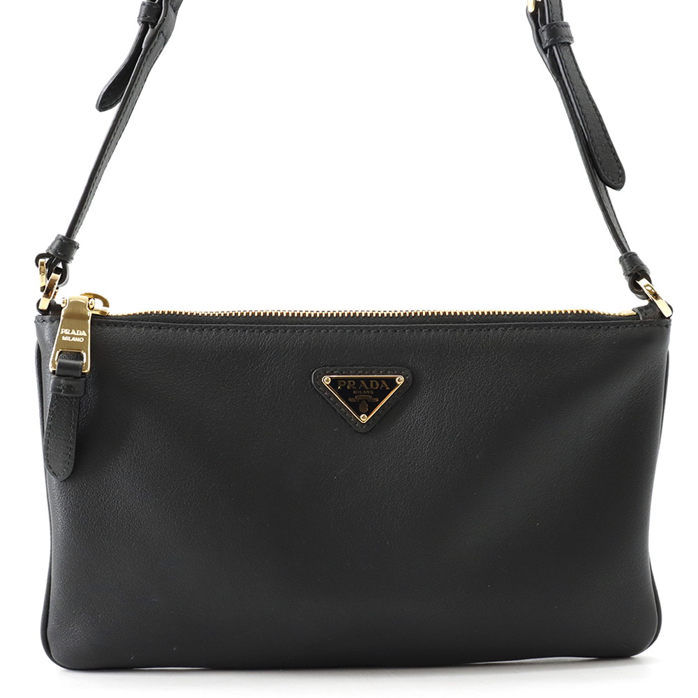 プラダ ショルダーバッグ トライアングルロゴ レザー 1BC238 PRADA バッグ 黒 【中古】 プラダ バッグ PRADA BAG｜ブランド腕時計専門店タイムゾーン
