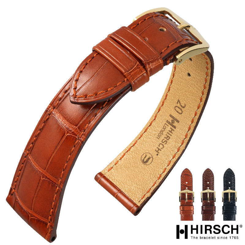 Hirsch ジェニュインクロコ 時計ベルト 18mm 時計