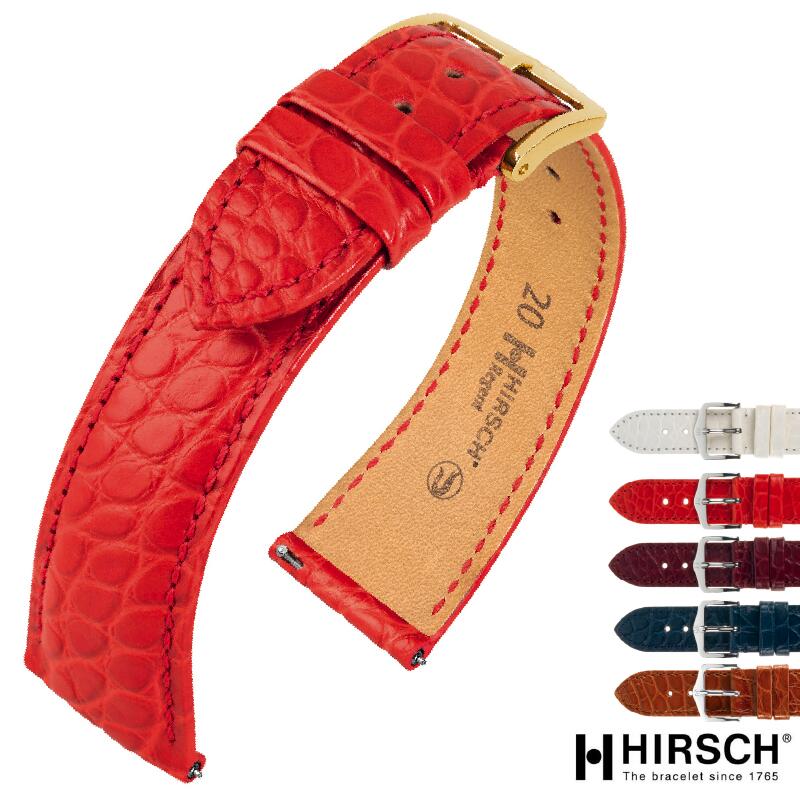腕時計 時計ベルト 腕時計バンド メンズ バンド 交換 ウオッチ ヒルシュ HIRSCH REGENT リージェント アリゲーター 本革 クロコダイル 16mm, 17mm, 18mm, 19mm, 20mm　hi-04107h
