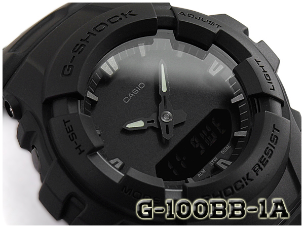 G-SHOCK Gショック ジーショック 逆輸入海外モデル 限定 カシオ CASIO アナデジ 腕時計 マット オールブラック G-100BB-1ADR G-100BB-1A