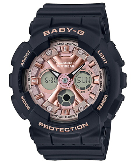 BABY-G ベビーG ベビージー カシオ CASIO アナデジ 腕時計 ブラック ピンク BA-130-1A4JF【国内正規モデル】