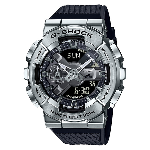 G-SHOCK GM-110-1A Metal Covered アナデジ メンズ 腕時計 ブラック シルバー CASIO カシオ Gショック  ジーショック 逆輸入海外モデル 【特別セール品】