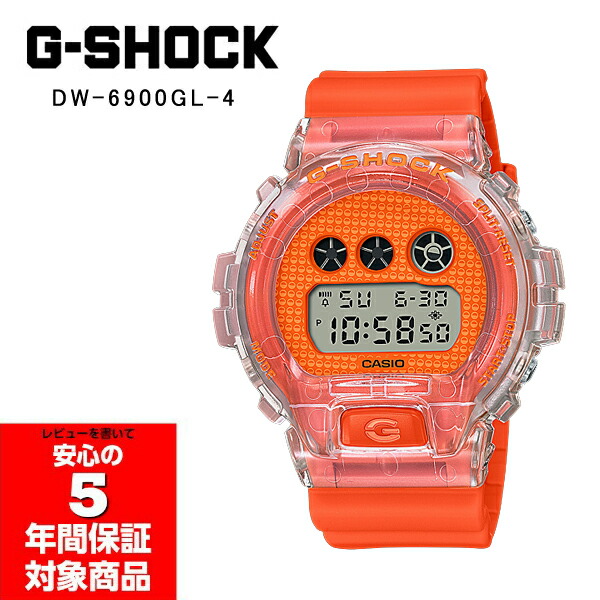 G-SHOCK メンズ 腕時計 スケルトン×オレンジ DW-6900GL-4