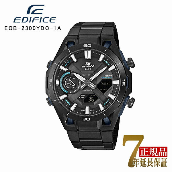 CASIO EDIFICE メンズ ウォッチ スマホ連絡 手ごわいソーラー 金属元素ダンス楽隊 アナデジ 国内青写真 黒いこと×黒いこと ECB-2300YDC-1AJF