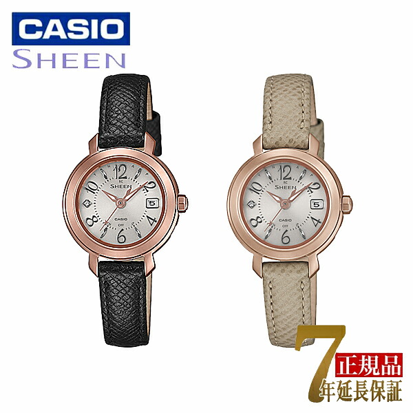 【10％引き換え証散り散り中 6/4～6/11】CASIO SHEEN レディース ウオッチ 手ごわいソーラー 本革ダンス楽隊 アナログ 国内ひな形 白いこと×薄墨色ベージュ 白いこと×黒いこと SHW-5300CGL-7AJF SHW-5300PGL-7AJF