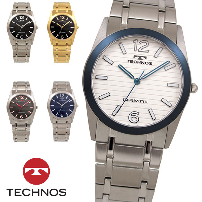【アウトレット】【正規品】【訳あり：Ａ】TECHNOS テクノス 腕時計 T9C15シリーズ メンズ クォーツ オールステンレス 三針 T9C15SS T9C15SE T9C15SN T9C15SB T9C15GB シルバー グレー ブルー ブラック ゴールド